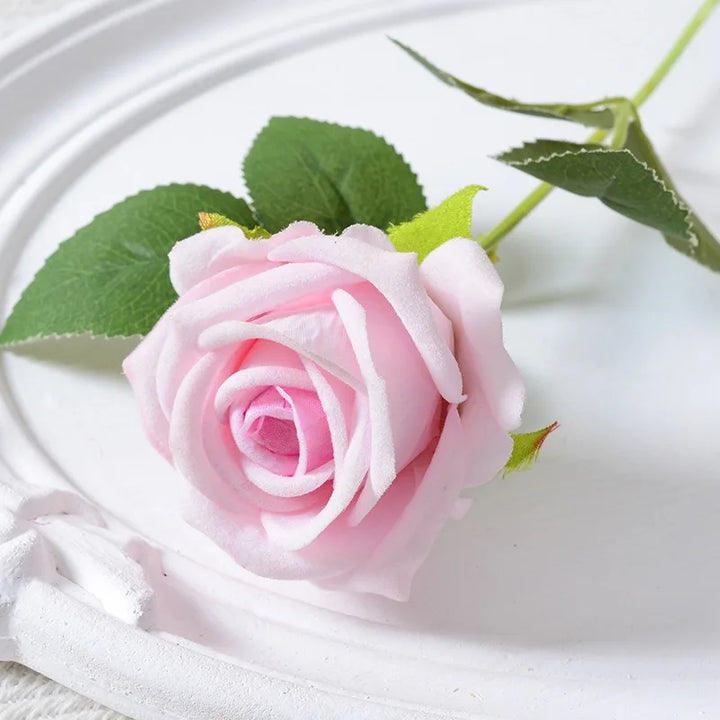 20 stk. Realistisk Velvet Silke Rose Bouquet