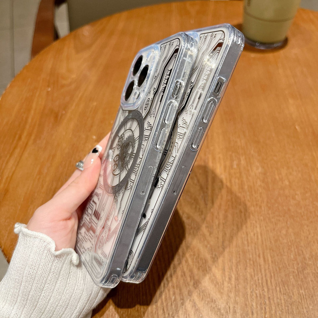 Transparent Mekanisk Ur Magsafe iPhone Cover