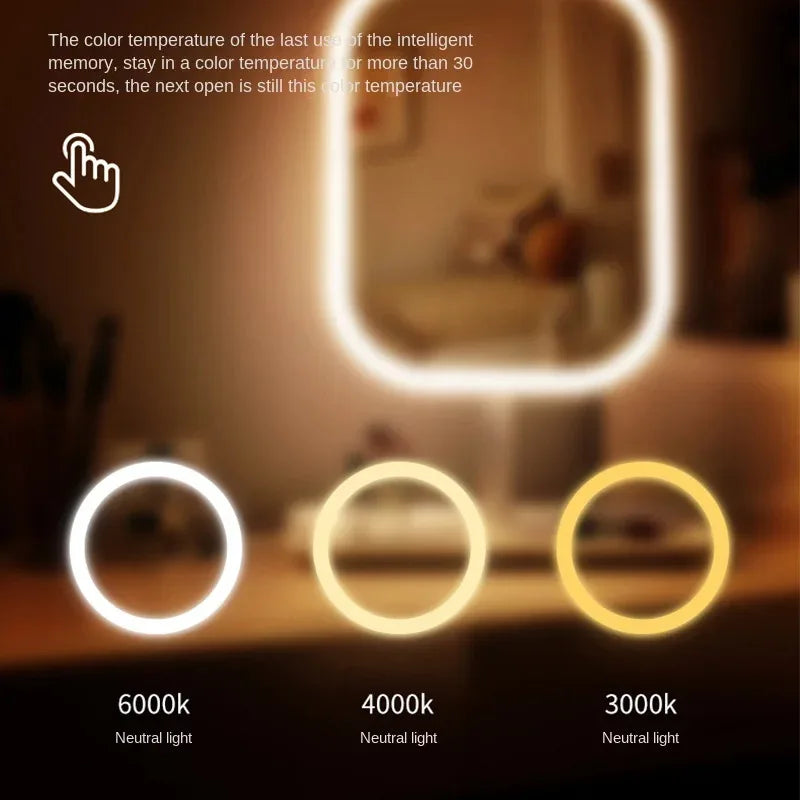 LED Makeup Spejl Lumiéra | 3 Lysfarver | Touch Kontrol | Moderne Design