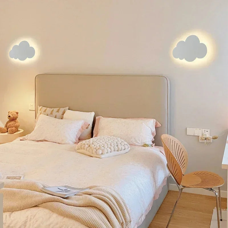 LED Cloud Væglampe | 3-farvet Dæmpbar som Nattelys | Hvid