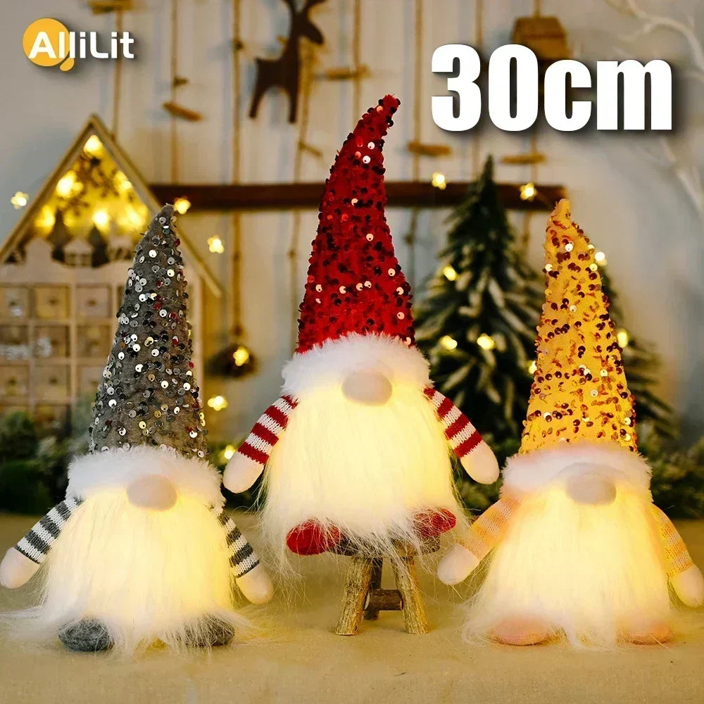 Jule Gnom Dekoration | LED Nattelys | Varm Glød Ferie Ornament