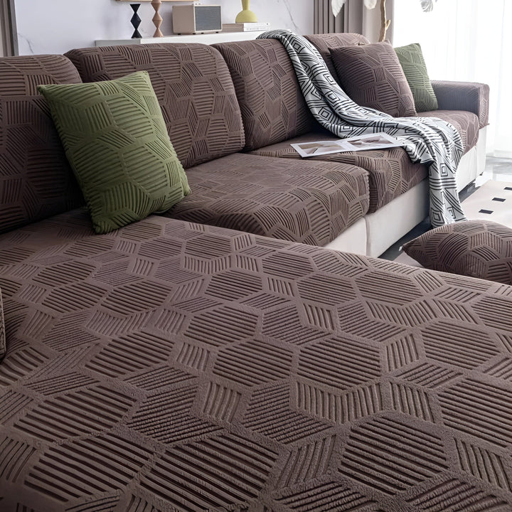 Jacquard Sofa Betræk med Geometrisk Mønster – Blødt &amp; Kæledyrsvenligt | Perfekt til Beskyttelse og Hygge i Boligen |