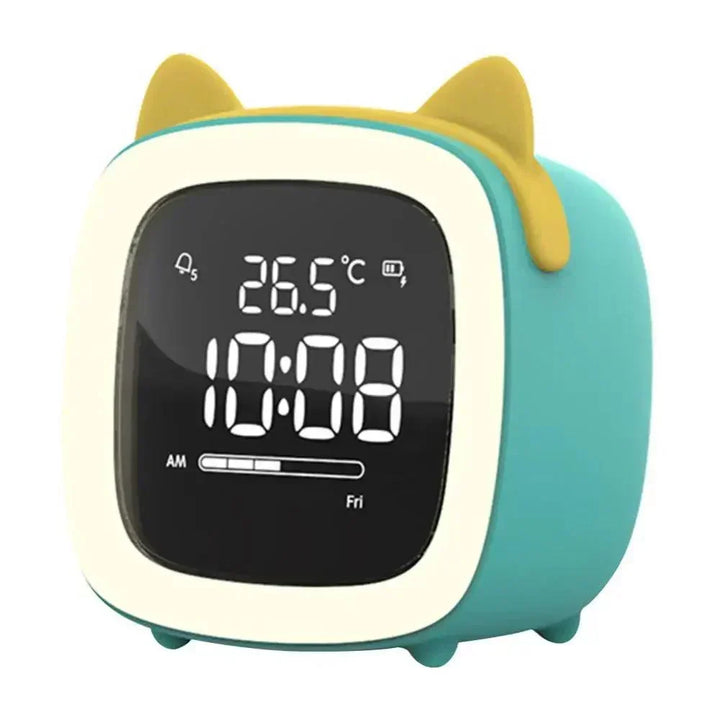 Cartoon Bunny LED Alarmur med Nattelys – Genopladeligt, Sødt Digitalt Display til Børn &amp; Soveværelser