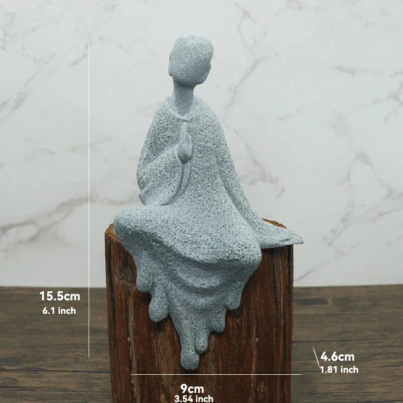 Buddha Sten Statue Lille Buddhister Tibetansk Buddhisme Figurer Zen Have Ornament Meditation Hjem Akvarium Dekoration
