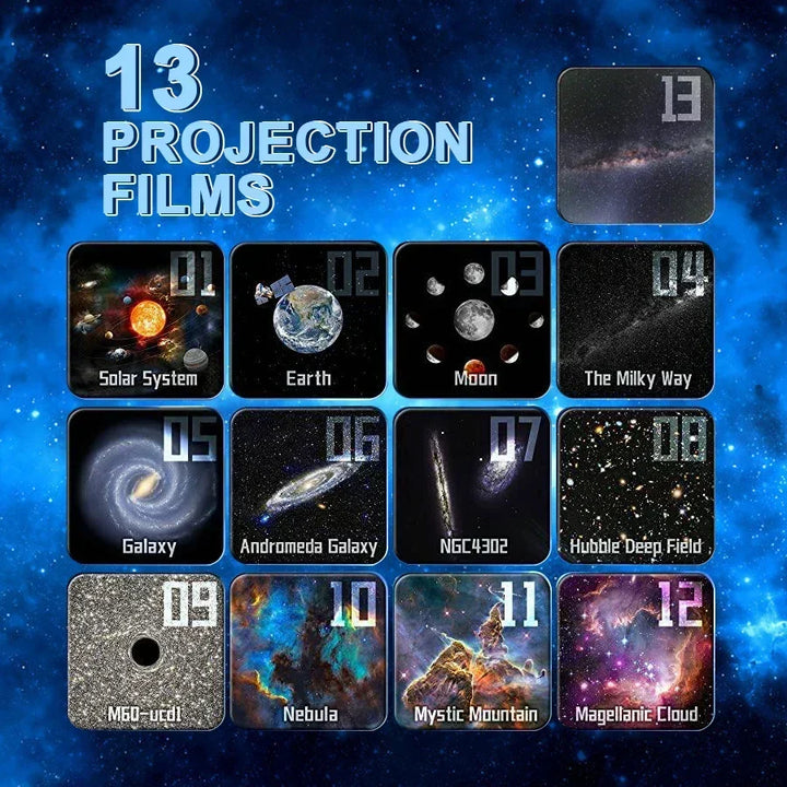 NY 13 I 1 Planetarium Galakse Stjernehimlen Projektor Nattelys HD Stjerne Aurora Projektionslampe Til Børneværelse Hjem Fest Dekoration