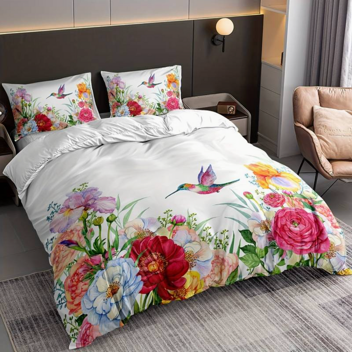 Farverige Flowers Aura Duvet med Pudebetræk