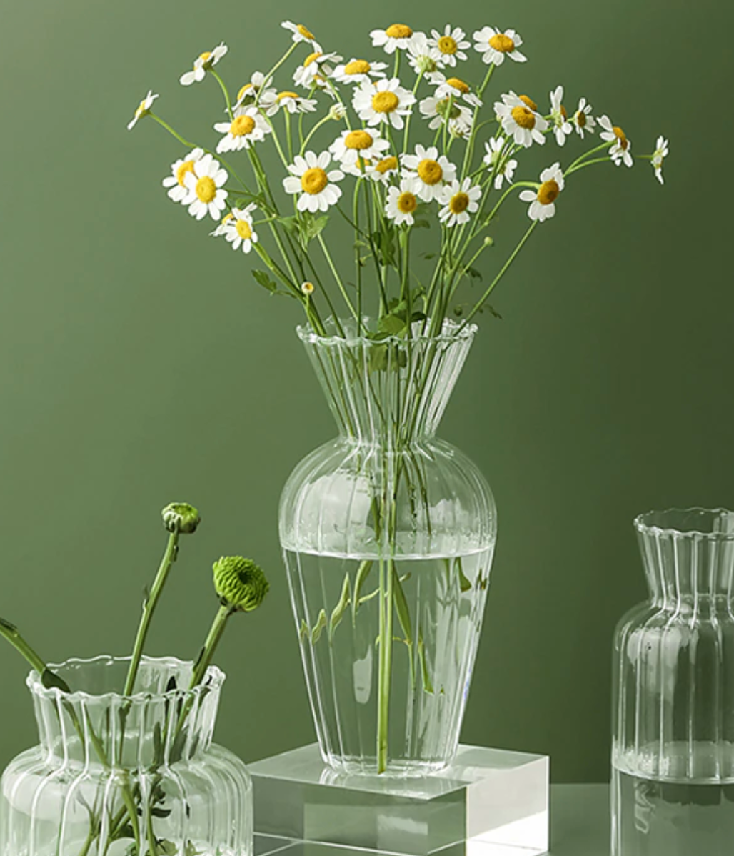 Petal-Struktureret-Glas Accenter &amp; Vaser