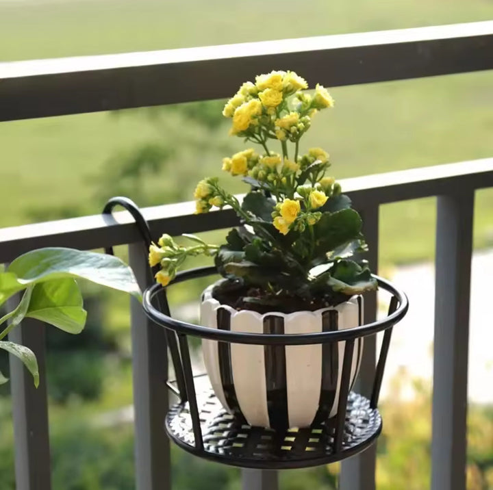 3Pc Over Balkon Blomsterkrukke Holder Sort Nov