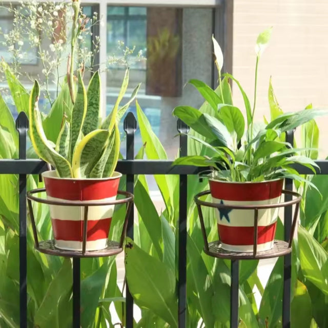 3Pc Over Balkon Blomsterkrukke Holder Sort Nov