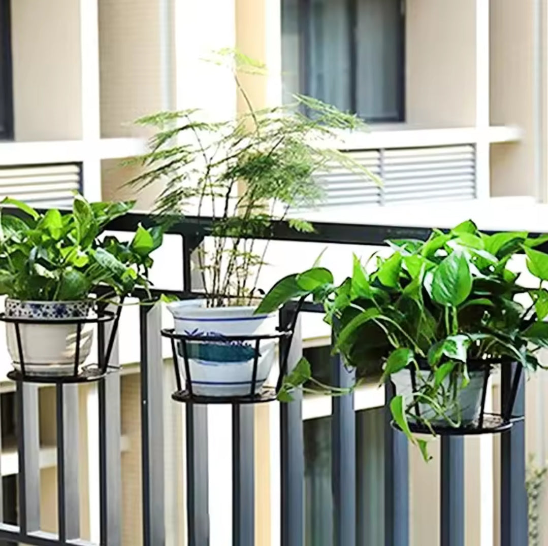 3Pc Over Balkon Blomsterkrukke Holder Sort Nov