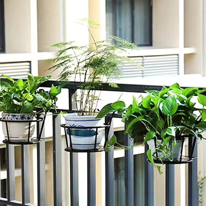 3Pc Over Balkon Blomsterkrukke Holder Sort Nov