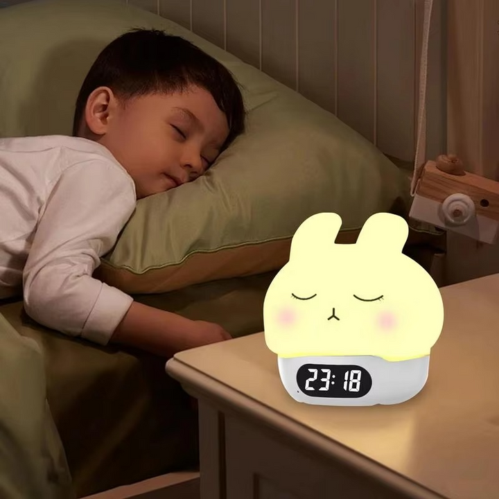 Bunny Digital Vækkeur med Søvntræner og Nattelys