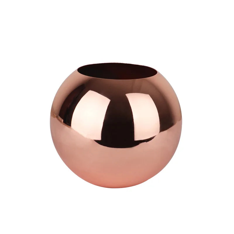 Stål Vase i Nordisk Stil Desktop Blomsterpotte BeFlower Pots Guld Sort Roséguld Klassisk Hjem Deko