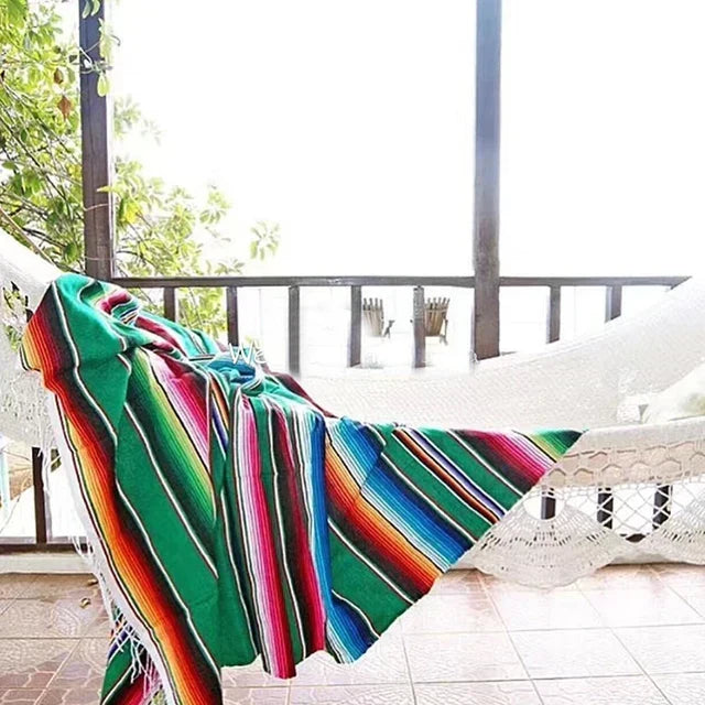 farverig mexicansk Serape tæppe