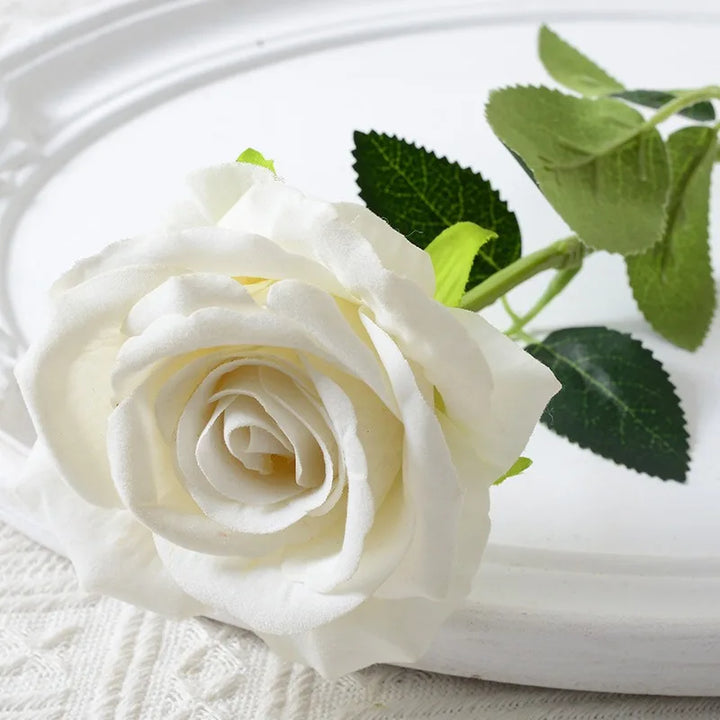 20 stk. Realistisk Velvet Silke Rose Bouquet