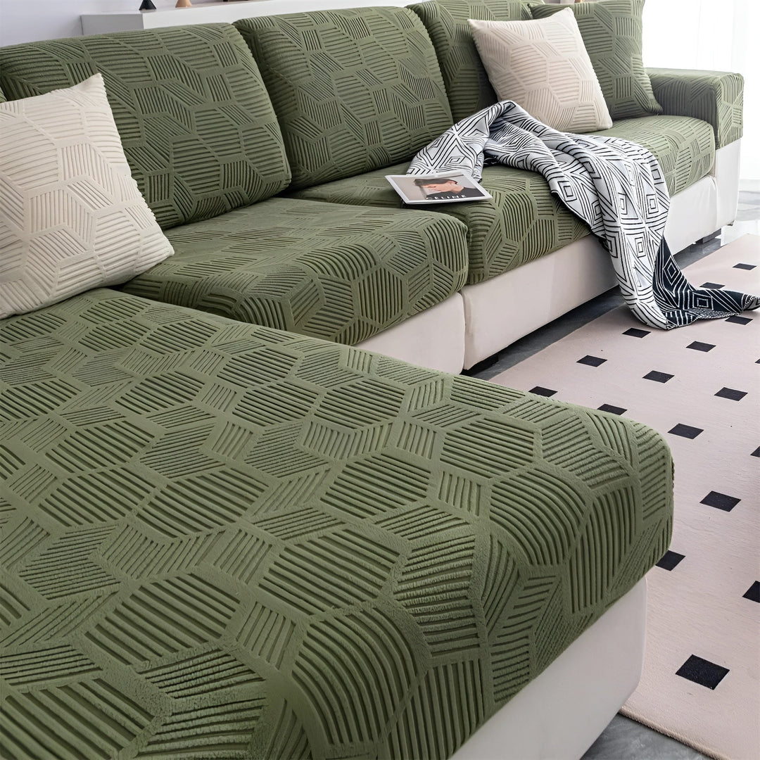 Jacquard Sofa Betræk med Geometrisk Mønster – Blødt &amp; Kæledyrsvenligt | Perfekt til Beskyttelse og Hygge i Boligen |