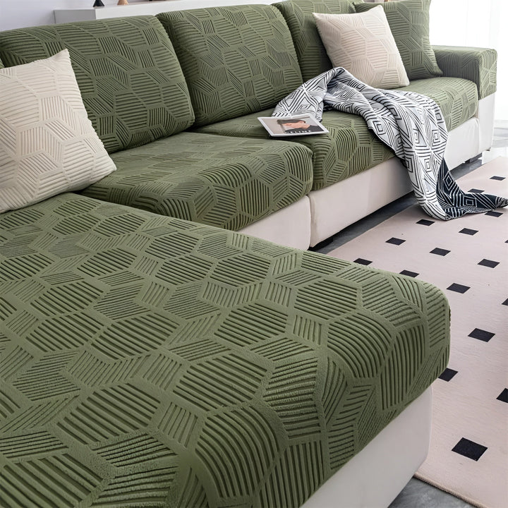 Jacquard Sofa Betræk med Geometrisk Mønster – Blødt &amp; Kæledyrsvenligt | Perfekt til Beskyttelse og Hygge i Boligen |
