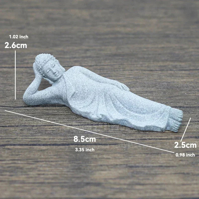 Buddha Sten Statue Lille Buddhister Tibetansk Buddhisme Figurer Zen Have Ornament Meditation Hjem Akvarium Dekoration