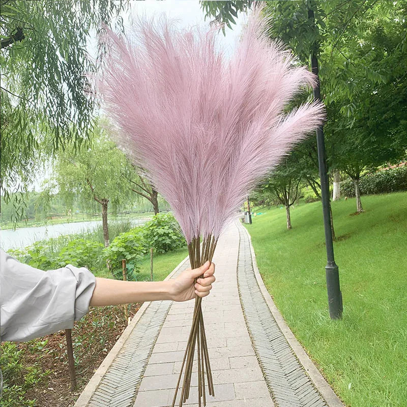 5 stk 100 cm Kunstig Pampas Græs Tørret Blomster Bouquet Bryllup Fest Dekoration Hjem Rum DIY Kunstige Planter Dekorationsmaterialer