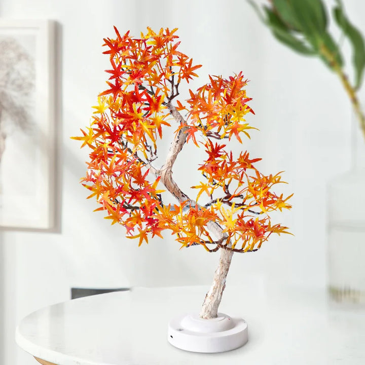 LED Ahornblad Bonsai Træ Nattelys – Dekorativ Bordlampe til Stue og Soveværelse |
