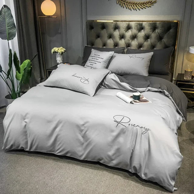 Luksus Duvet Cover med Elegant Broderi – Blød, Åndbar og Høj Kvalitet |
