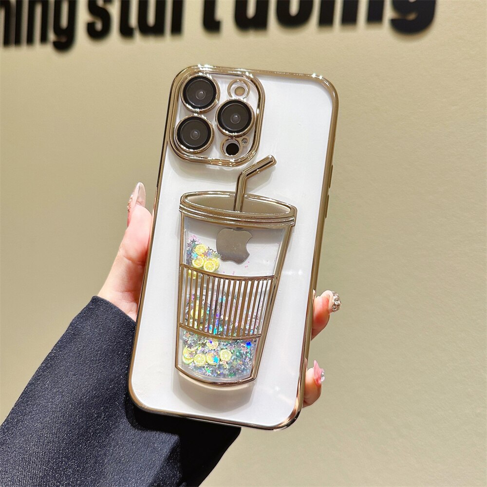 Glitter Star Drink Cup iPhone Cover