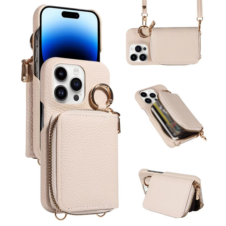 Premium Læder Multi-Funktion iPhone Cover med Anti-Degaussing Beskyttelse