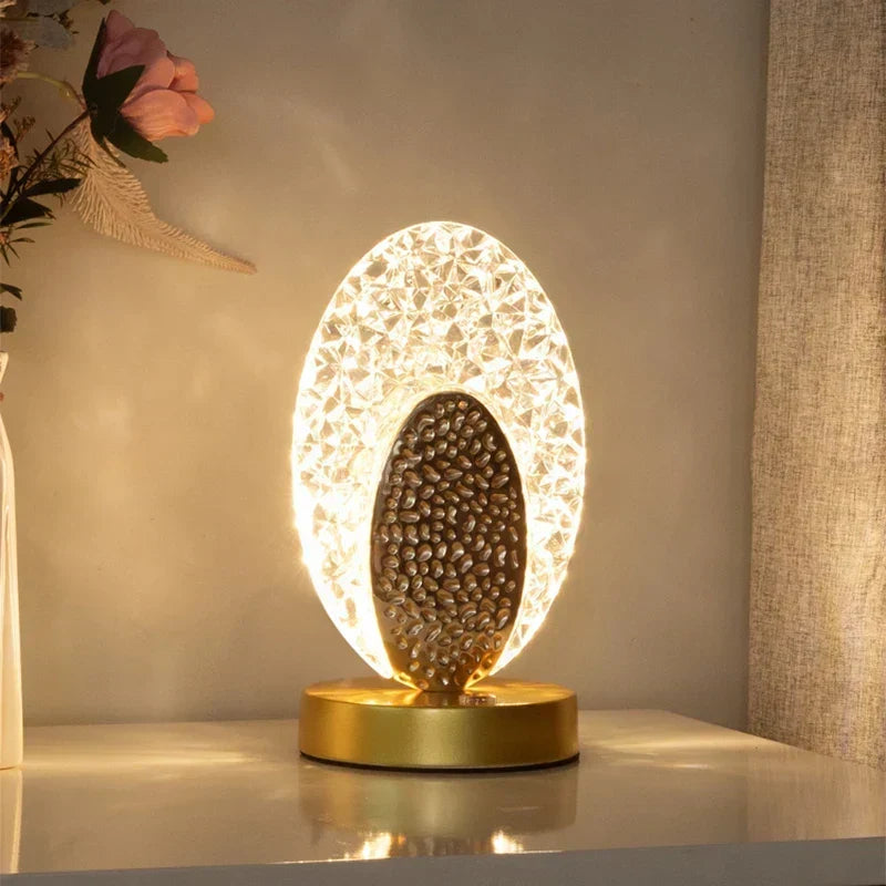 Krystal LED Bordlampe: Dæmpbar, USB Opladning, Berøring &amp; Fjernbetjening