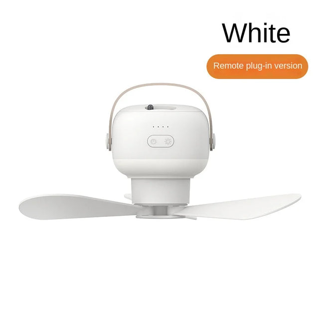 Bærbar Trådløs Mini Loftvifte – USB Vifte med Fjernbetjening, Stativ, Nattelys til Hjemmet, Udendørs & Camping |
