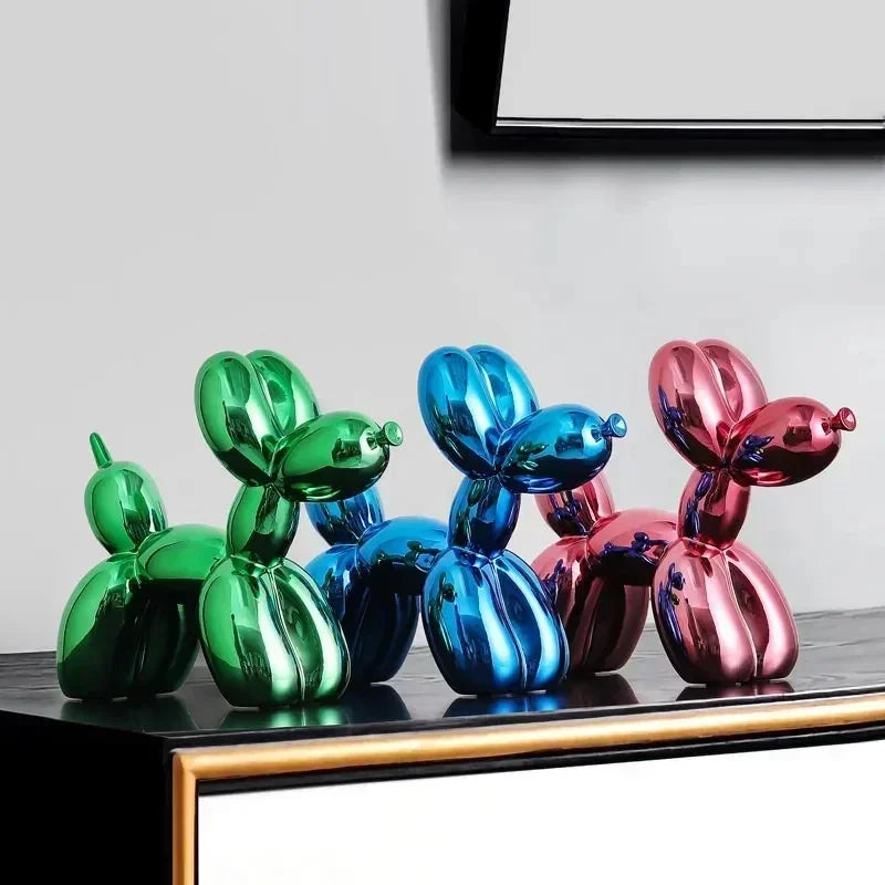 Nordisk Ballon Hund Skulptur Harpiks Dyr Ornament Kunst Skulpturer og Figurer Håndværk Hjem Dekoration Værelse Skrivebords Tilbehør