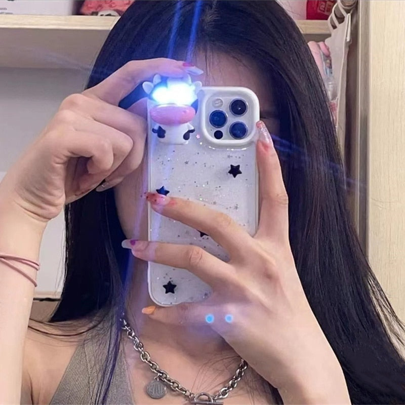 Glødende Ko 3D Transparent iPhone Cover