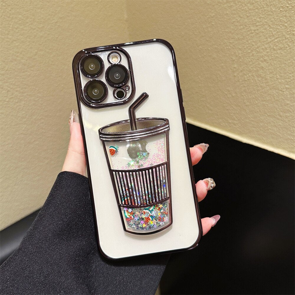 Glitter Star Drink Cup iPhone Cover