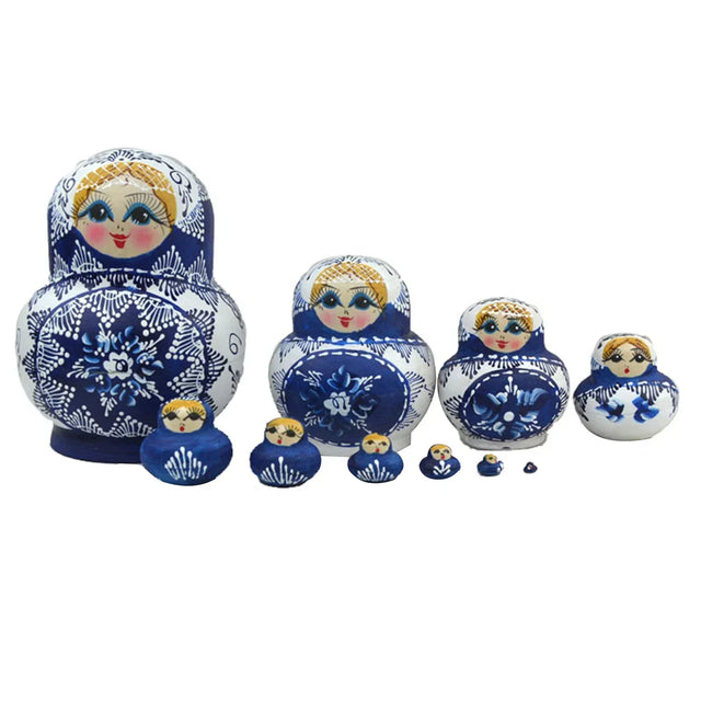 10 stk./sæt træ russiske matryoshka dukker