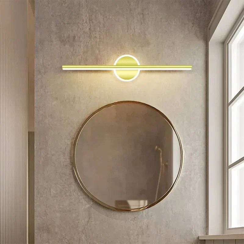 LED Væglampe LineaLux | Sort &amp; Guld | 40/60/80 cm | Varm, Kold &amp; Tre-farvet Lys | Moderne Spejl &amp; Vægbelysning