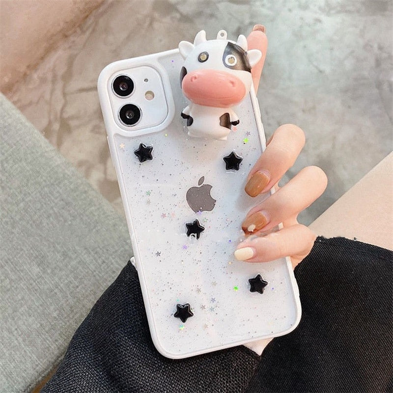 Glødende Ko 3D Transparent iPhone Cover