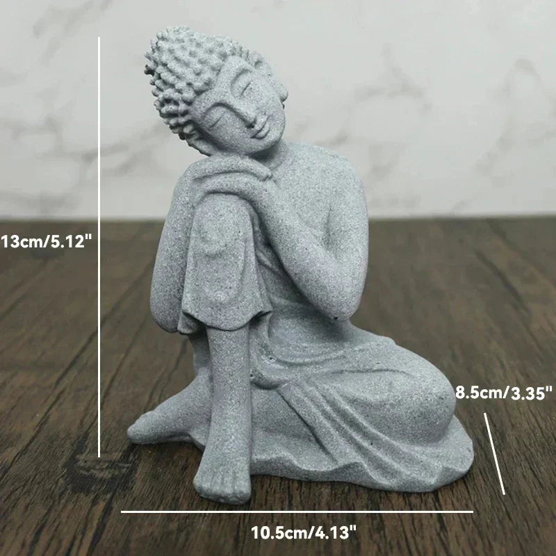 Buddha Sten Statue Lille Buddhister Tibetansk Buddhisme Figurer Zen Have Ornament Meditation Hjem Akvarium Dekoration