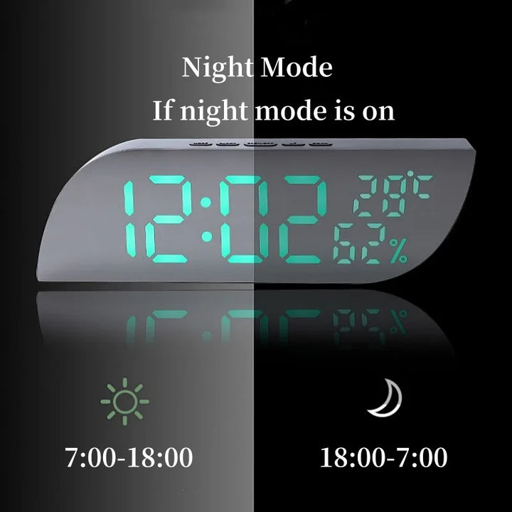 LED Digital Vækkeur med Dobbelt Display &amp; Ubegrænset Snooze