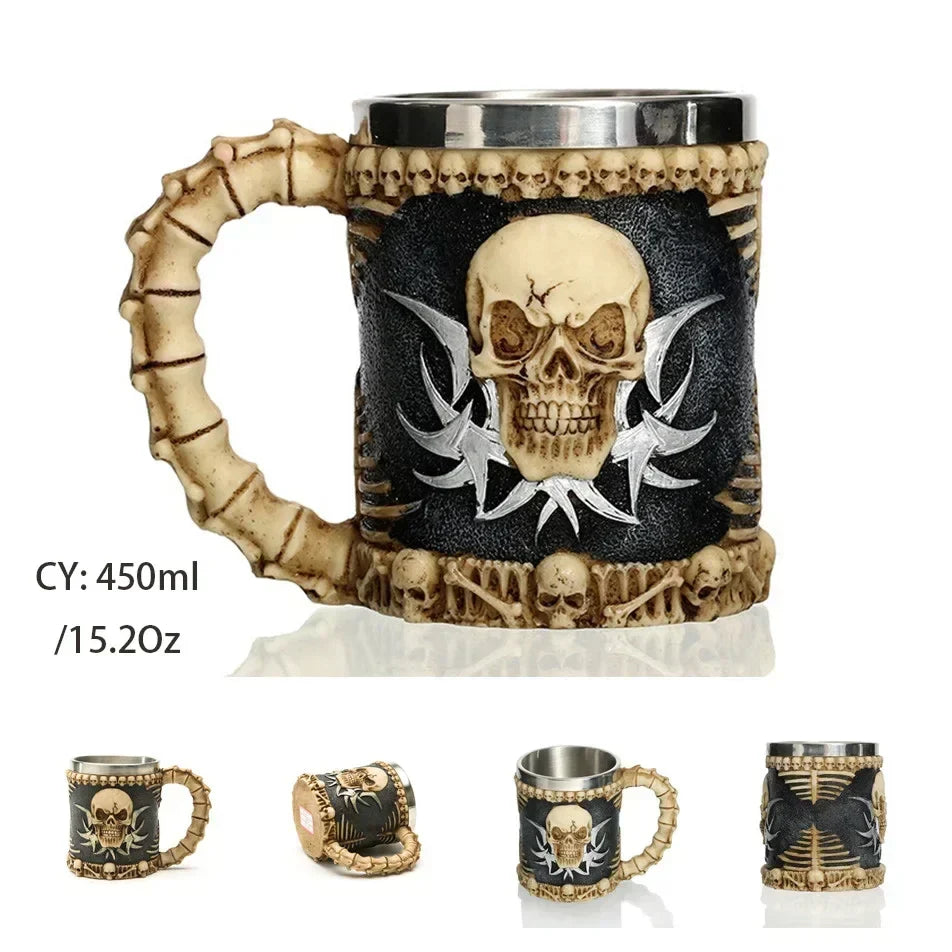 Middelalderlig Drage Harpiks Rustfrit Stål Krus som Kaffe Krus eller Te Krus