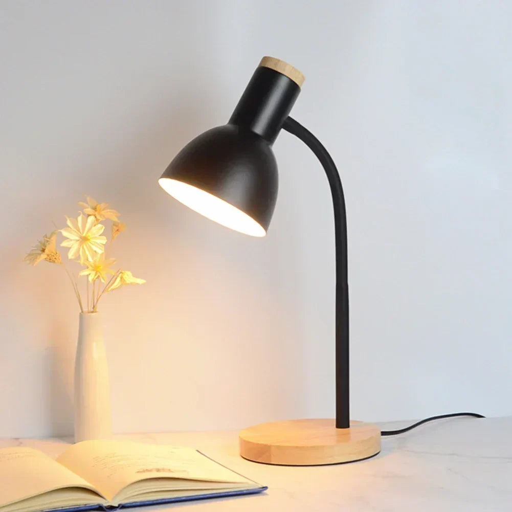 Efterårs- og Vinterbelysning | Nordisk Kreativ Trækunst Jern LED Skrivebordslampe - Moxie