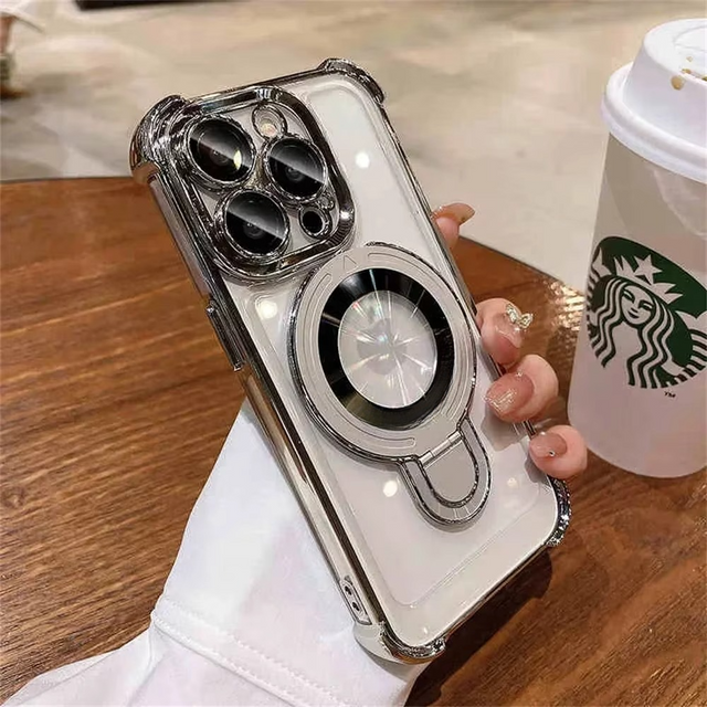 Premium Magnetisk iPhone Cover med MagSafe Stativ & Stødabsorberende Beskyttelse