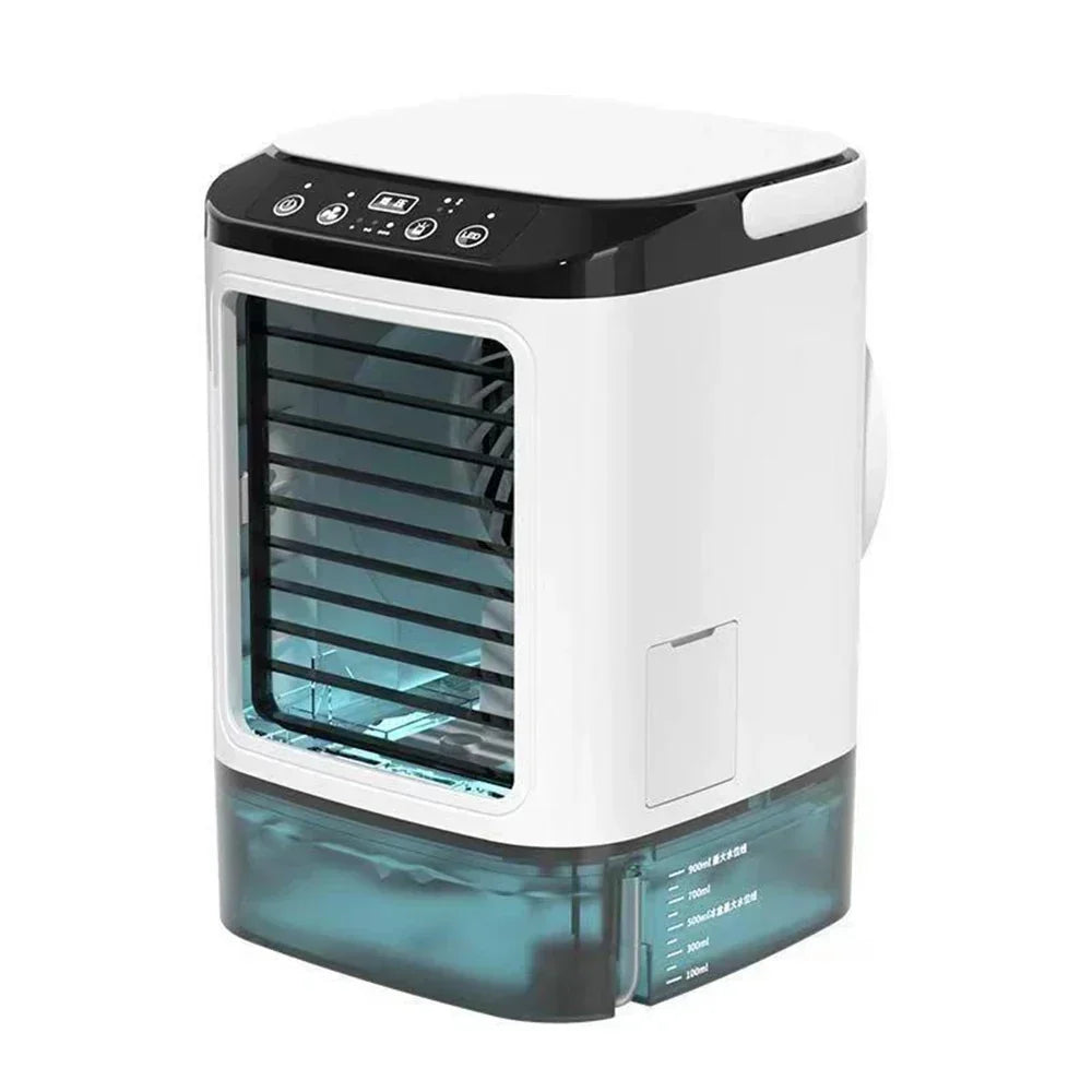 USB Bærbar Mini Aircondition Blæser – 3-Trins Desktop Køleblæser med LED Natlys, Luftkøler til Hjemmet, Kontoret og Camping |
