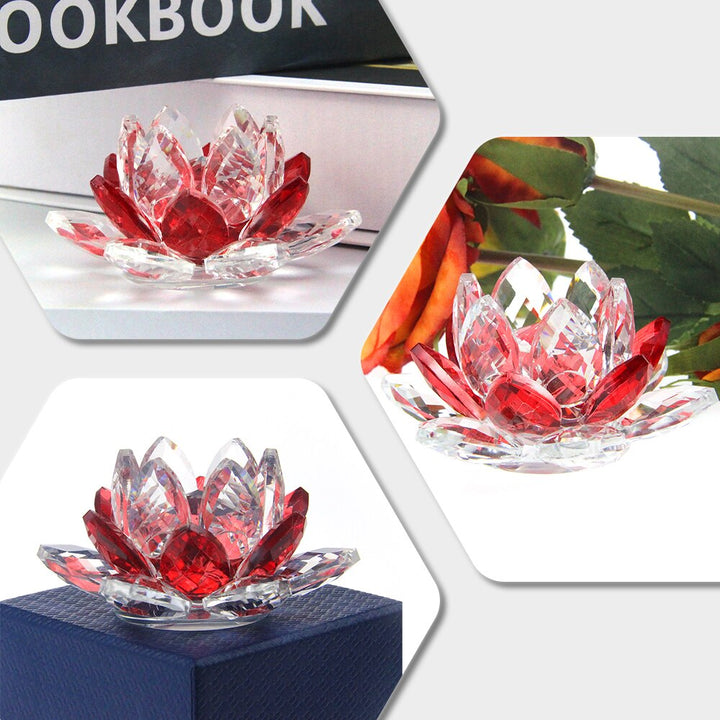 Krystal Lotus Blomst Håndlavet Glas Papirvægt Hjem Deko Ornamenter Figurer Hjem Bryllup Fest Dekoration Gaver Souvenir