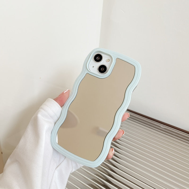 Bølget Makeup Spejl Telefon Cover