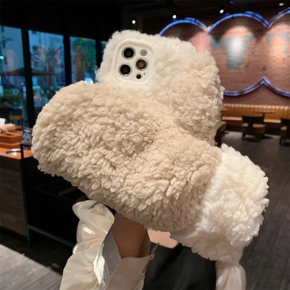 Fluffy Fur iPhone Cover Handske