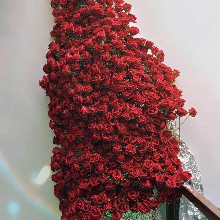 20 stk. Realistisk Velvet Silke Rose Bouquet