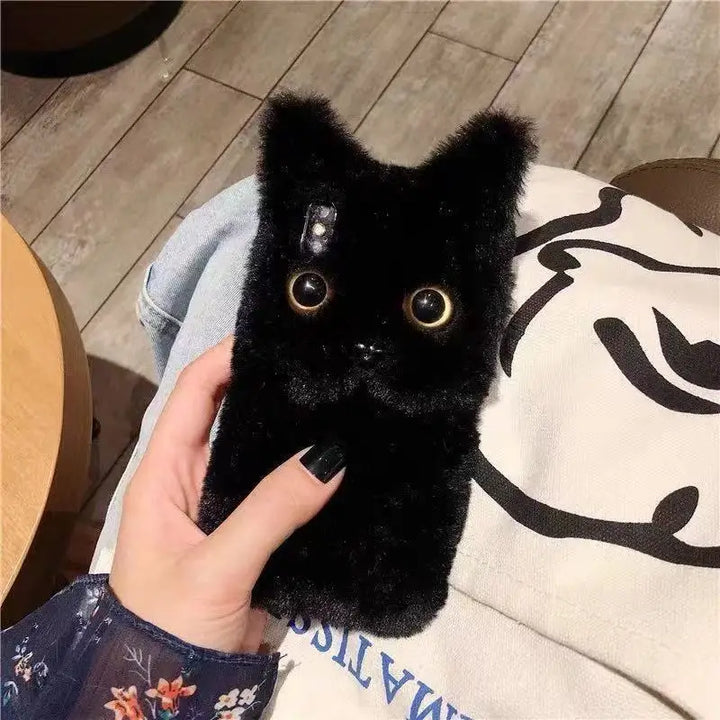 Fluffy Kat Varm Plush Fluffy iPhone Cover