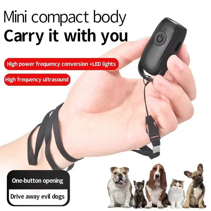 Ultralyd Mini Hund Repeller og Anti-Barking Træningsenhed med LED Lys