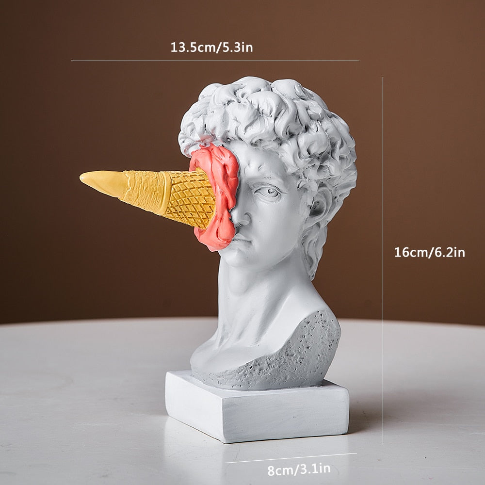 David Figur med Is-sculptur til Hjemmet