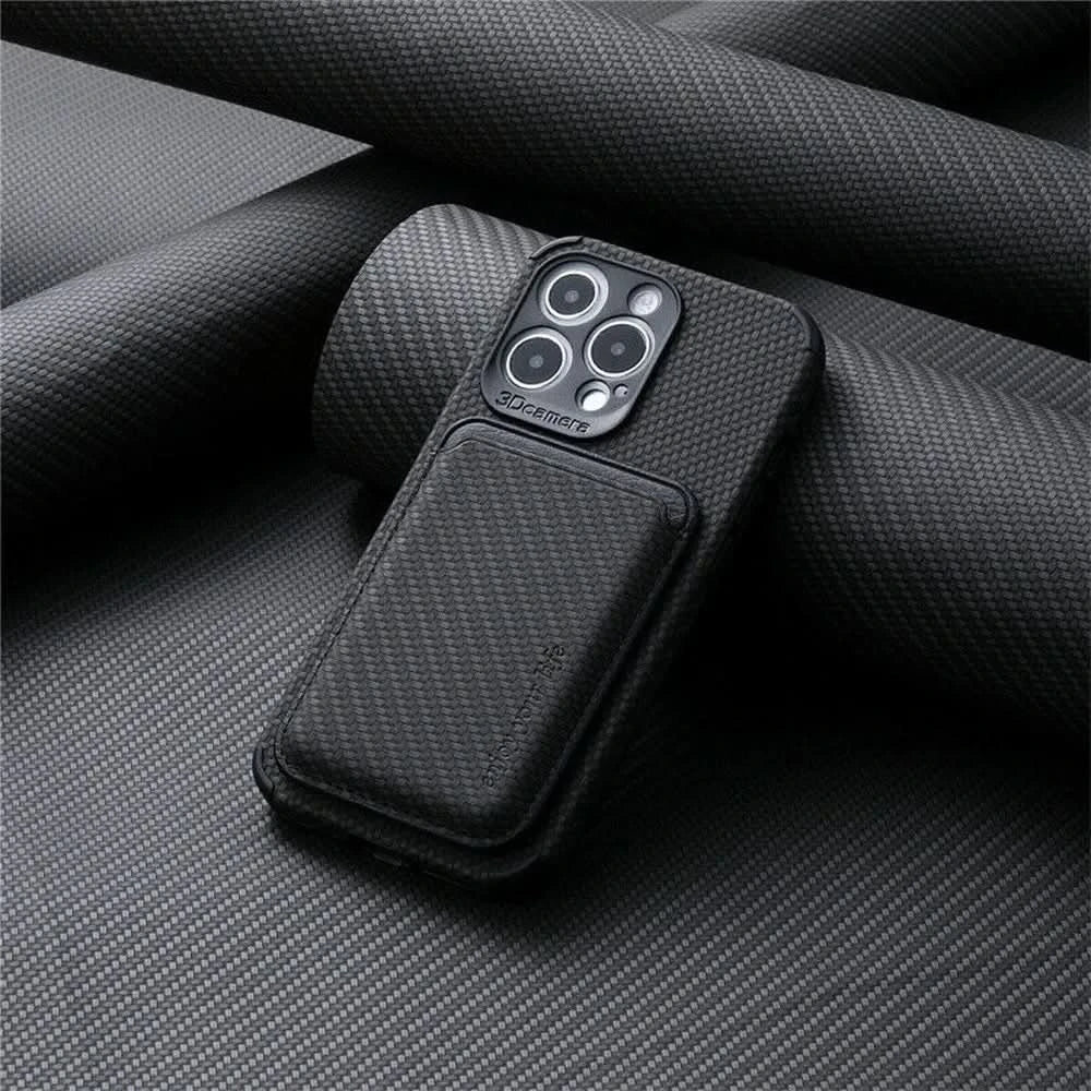 MagSafe Wallet Telefonetui med Carbon Fiber Beskyttelse