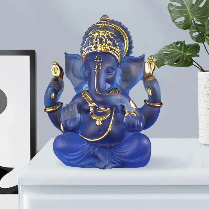 Sjældne farvede semi-gennemsigtige Ganesh-statuer for held i dit hjem